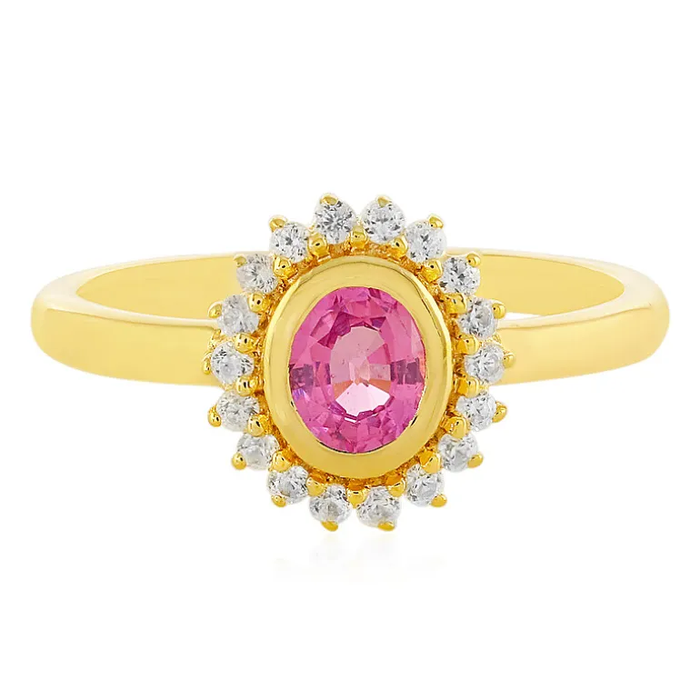Pinkfarbener Saphir-Silberring