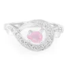 Pinkfarbener Saphir-Silberring
