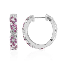 Pinkfarbener Saphir-Silberohrringe (Remy Rotenier)