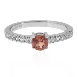 Pinkfarbener Zirkon-Silberring