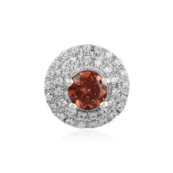 Pinkfarbener Zirkon-Silberanhänger