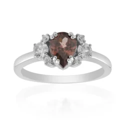 Pinkfarbener Zirkon-Silberring