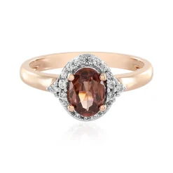 Pinkfarbener Zirkon-Silberring