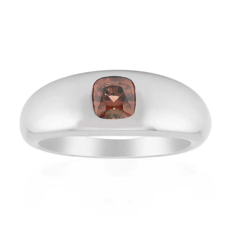 Pinkfarbener Zirkon-Silberring