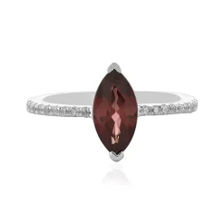 Pinkfarbener Zirkon-Silberring