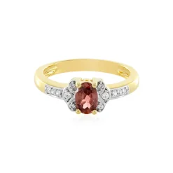 Pinkfarbener Zirkon-Silberring