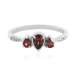 Pinkfarbener Zirkon-Silberring