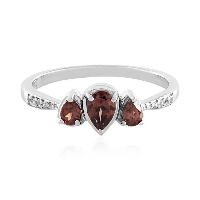 Pinkfarbener Zirkon-Silberring