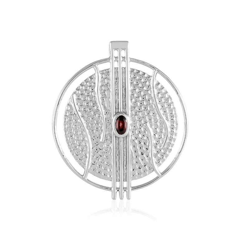 Pinkfarbener Zirkon-Silberanhänger