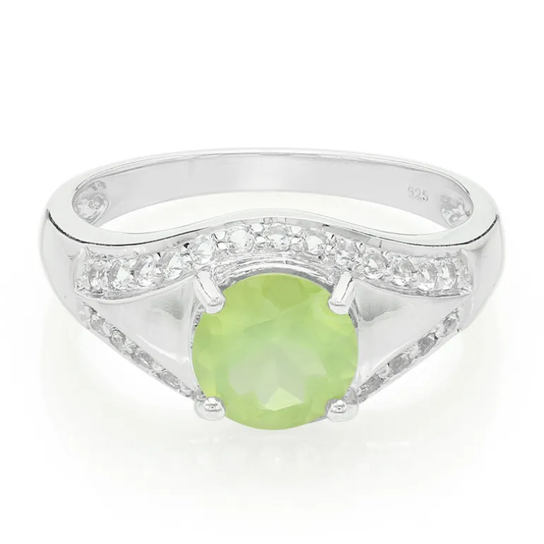 Prehnit-Herren-Silberring