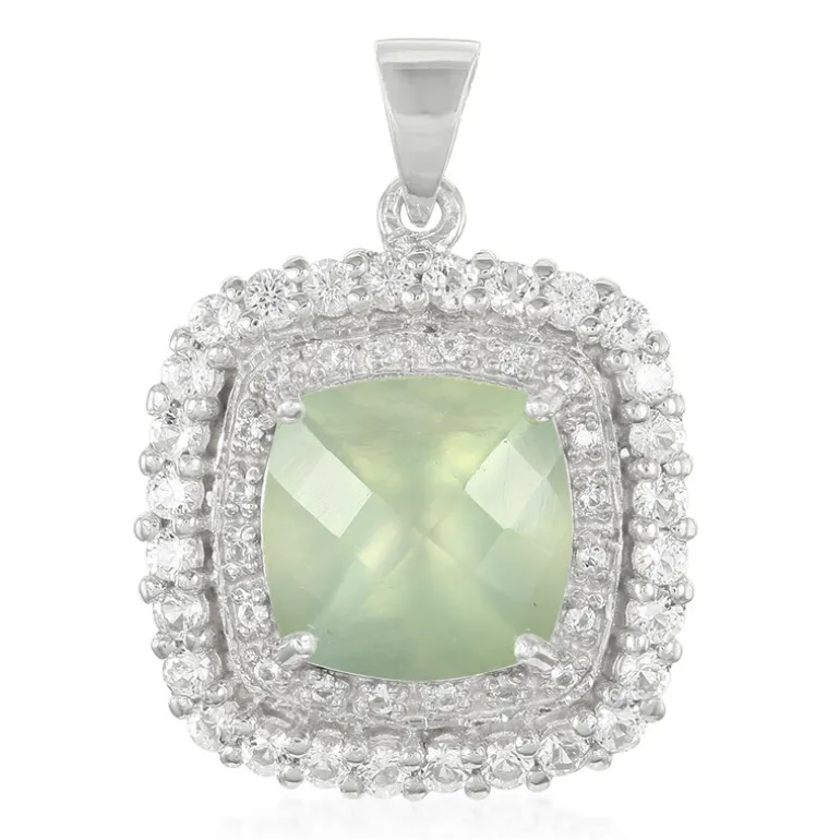 Prehnit-Silberanhänger