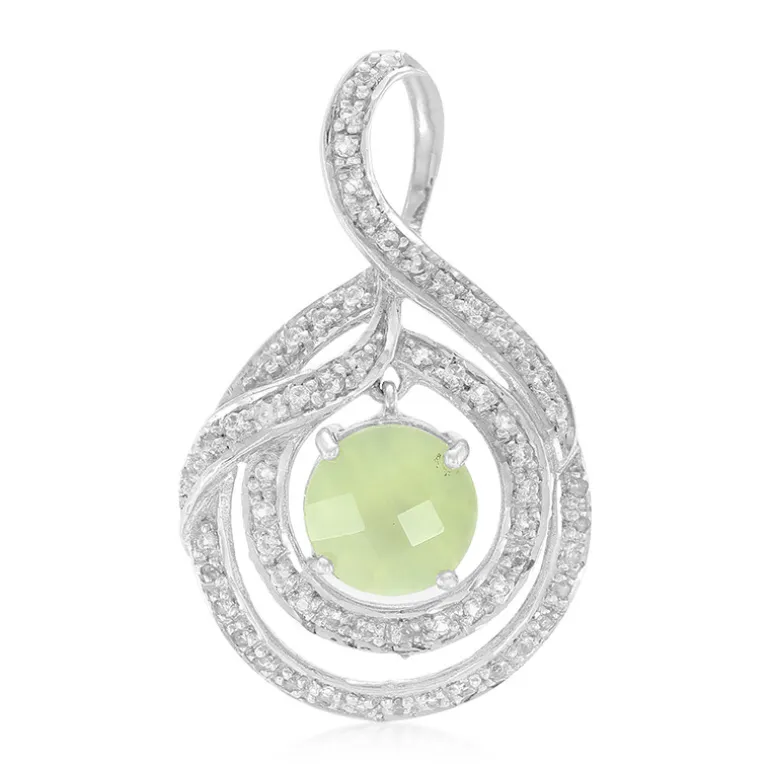 Prehnit-Silberanhänger