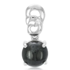 Psilomelan-Silberanhänger