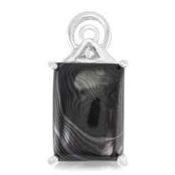 Psilomelan-Silberanhänger