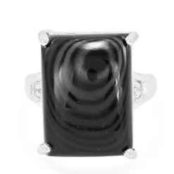 Psilomelan-Silberring