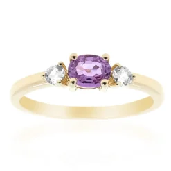 Purpurfarbener Ceylon-Saphir-Goldring