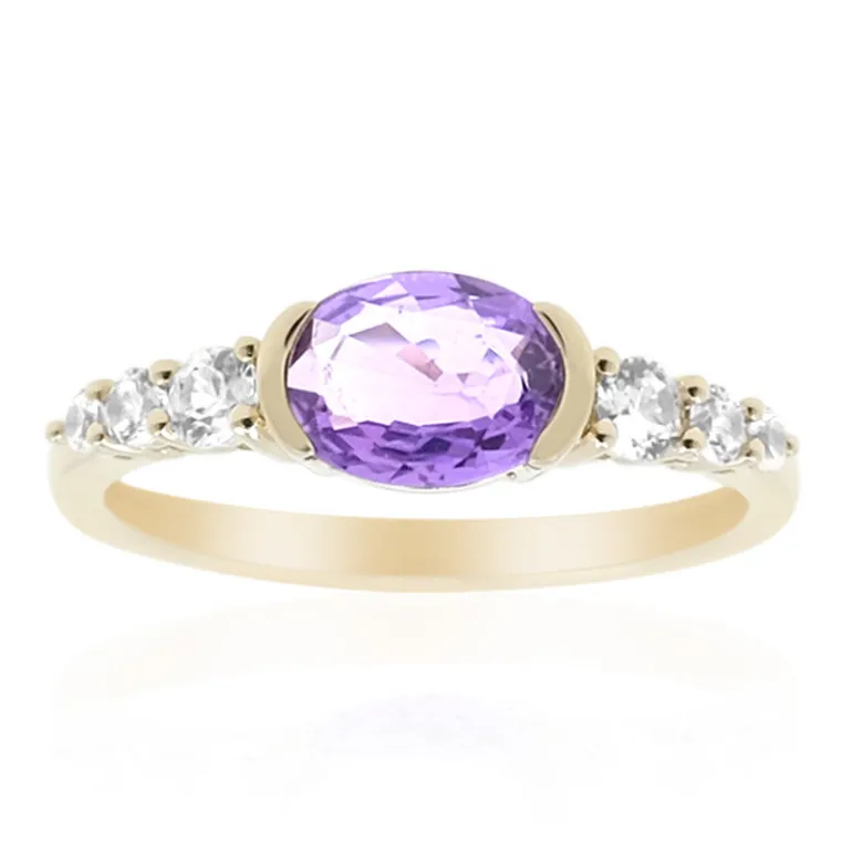 Purpurfarbener Ceylon-Saphir-Goldring