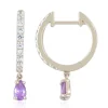 Purpurfarbener Ceylon-Saphir-Goldohrringe