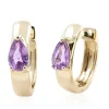 Purpurfarbener Ceylon-Saphir-Goldohrringe