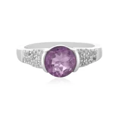 Purpurfarbener Fluorit-Silberring