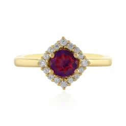 Purpurfarbener Mystik-Topas-Silberring