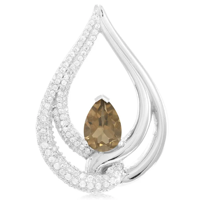 Rauchquarz-Silberanhänger