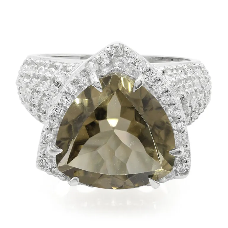 Rauchquarz-Silberring