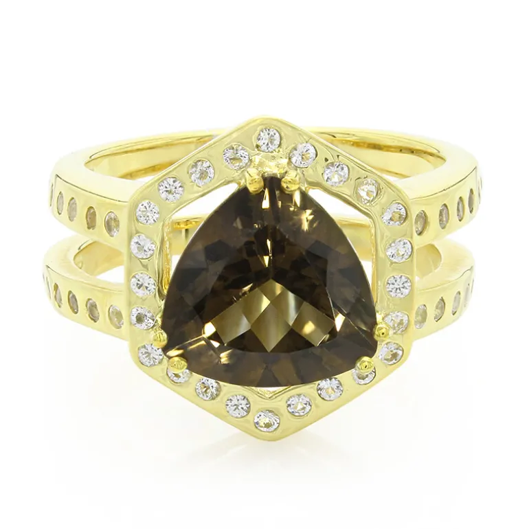 Rauchquarz-Silberring