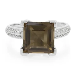 Rauchquarz-Silberring