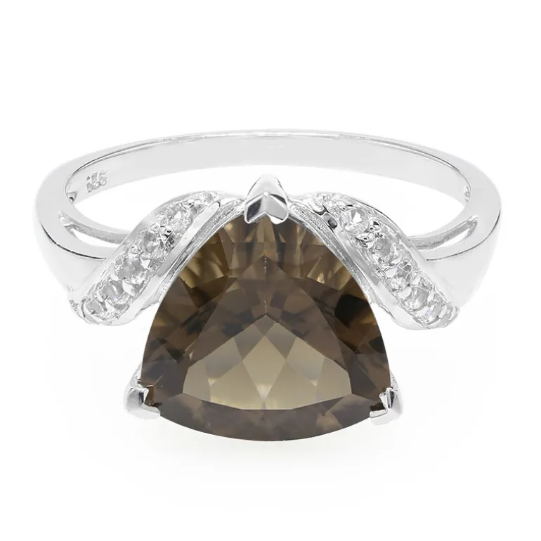 Rauchquarz-Silberring