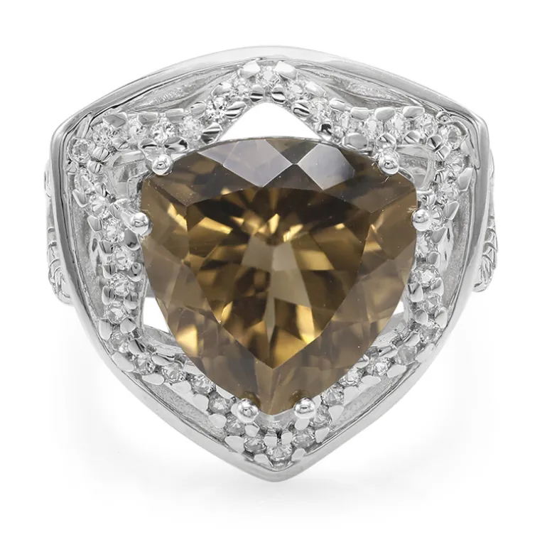 Rauchquarz-Silberring