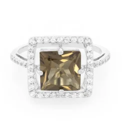 Rauchquarz-Silberring