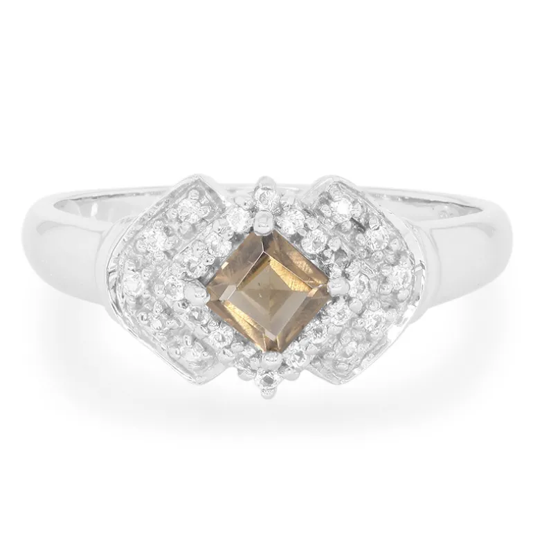 Rauchquarz-Silberring