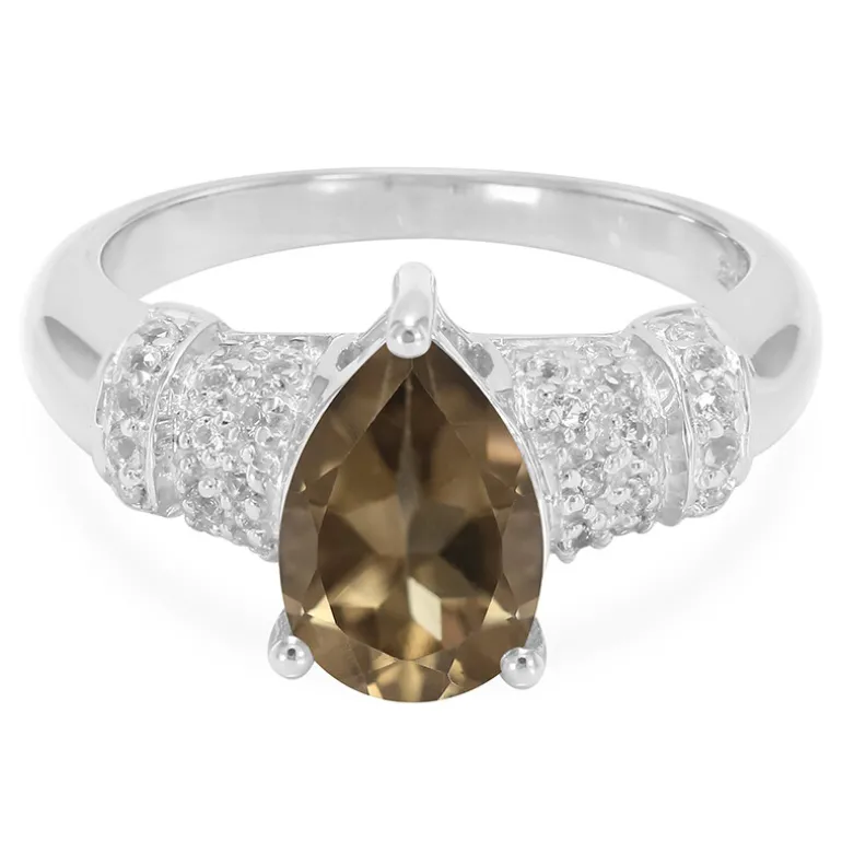 Rauchquarz-Silberring