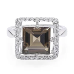 Rauchquarz-Silberring