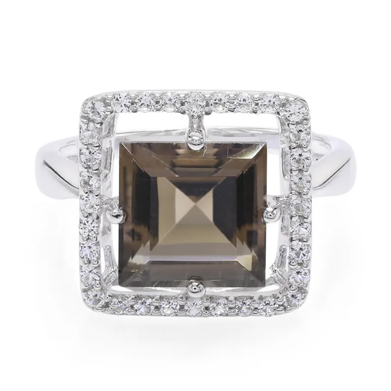 Rauchquarz-Silberring