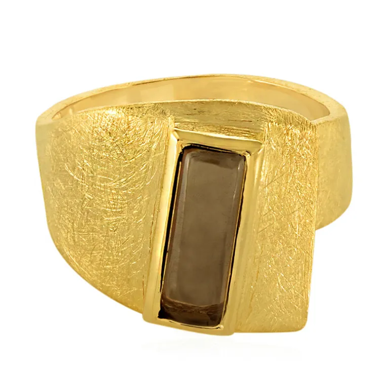 Rauchquarz-Silberring