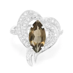 Rauchquarz-Silberring