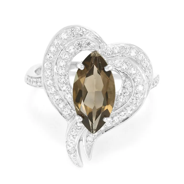 Rauchquarz-Silberring