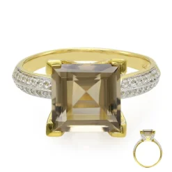 Rauchquarz-Silberring