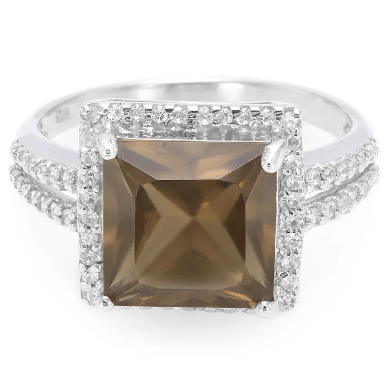 Rauchquarz-Silberring