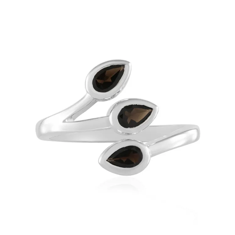 Rauchquarz-Silberring