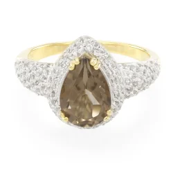 Rauchquarz-Silberring