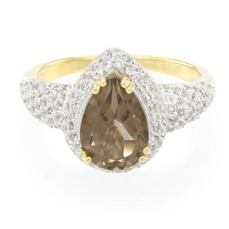 Rauchquarz-Silberring