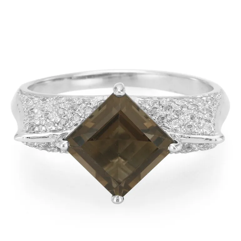 Rauchquarz-Silberring