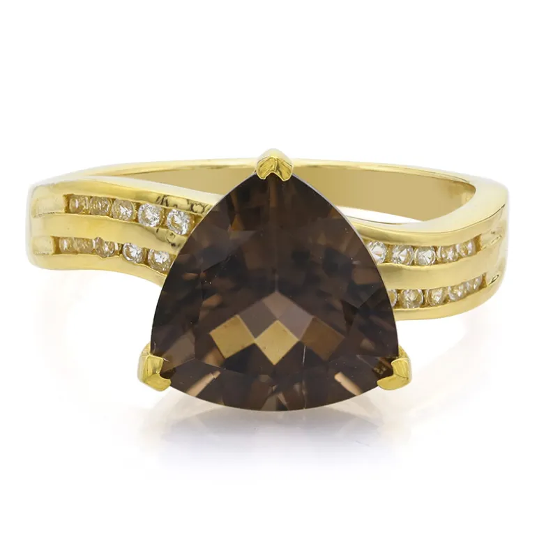 Rauchquarz-Silberring