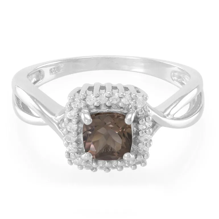 Rauchquarz-Silberring