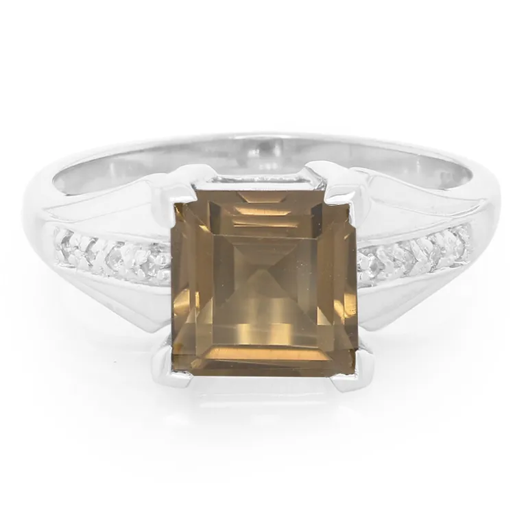 Rauchquarz-Silberring