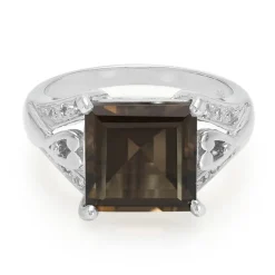 Rauchquarz-Silberring