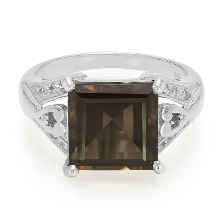 Rauchquarz-Silberring